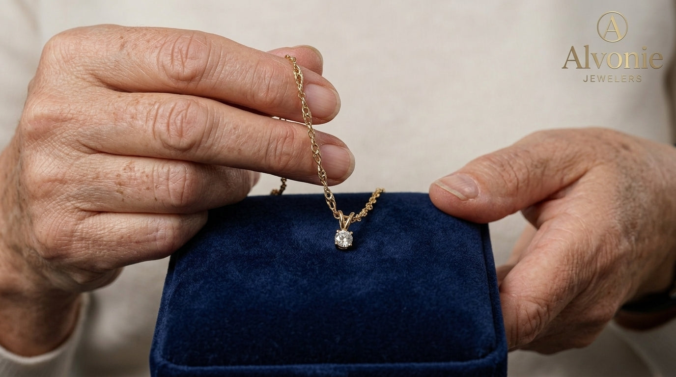 Gold pendant necklaces