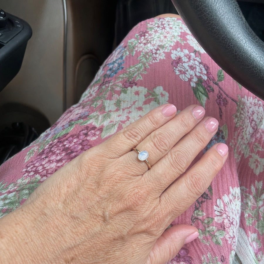 Linda showing her gemstone ring